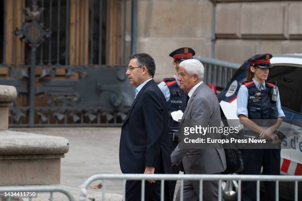 Former FB Barcelona president Josep Maria Bartomeu upon his arrival at the trial for the 'Neymar 2 case', at the Barcelona Court, on 18 October, 2022...