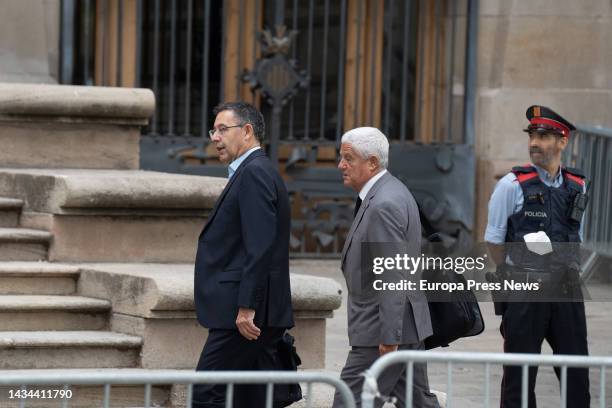 Former FB Barcelona president Josep Maria Bartomeu upon his arrival at the trial for the 'Neymar 2 case', at the Barcelona Court, on 18 October, 2022...