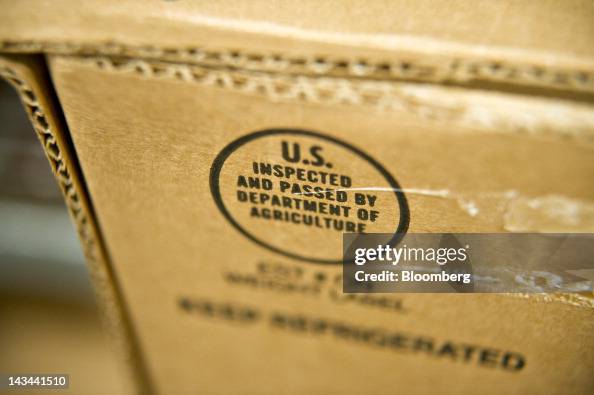 A U.S. Department of Agriculture inspection stamp is seen on the ...