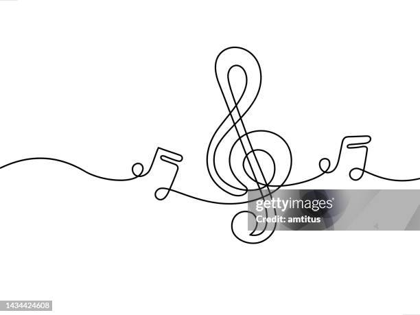 musik line art - notenlinien stock-grafiken, -clipart, -cartoons und -symbole