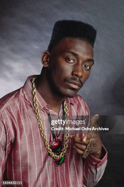 American rapper Big Daddy Kane posing for publicity pictures, circa 1988.