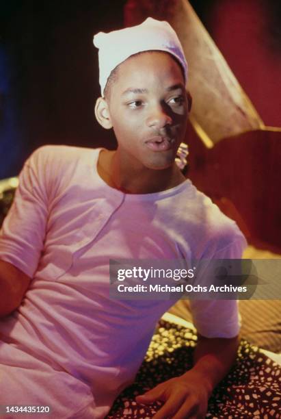 Will Smith a.k.a. The Fresh Prince filming the video for 'A Nightmare On My Street', 1988. The song was a collaboration with DJ Jazzy Jeff.