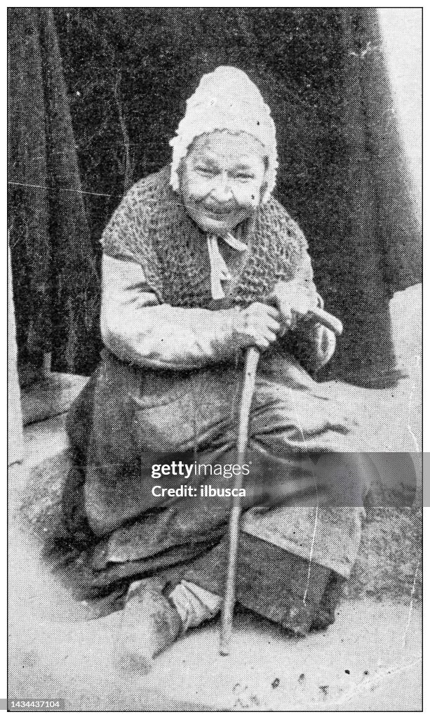 Antique image: Centenarian elderly woman