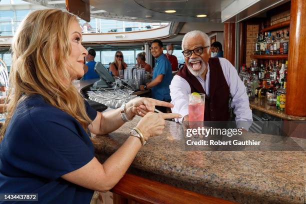 Actors Ted Lange and Jill Whelan are photographed for Los Angeles Times on September 28, 2022 at the LA Memorial Coliseum in San Pedro, California....