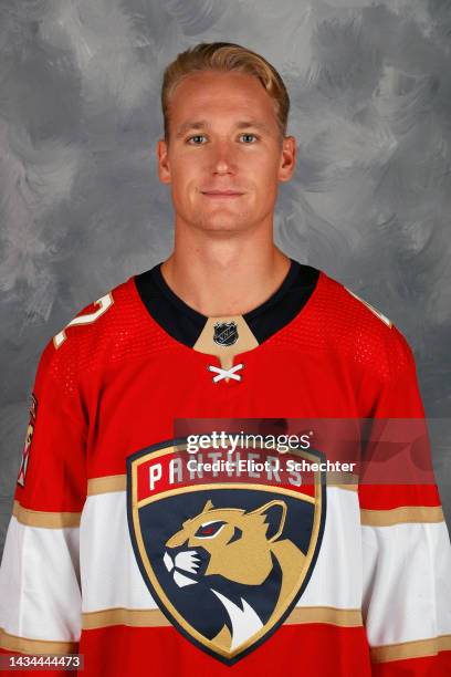 Gustav Forsling of the Florida Panthers poses for his official headshot for the 2022-2023 NHL season on September 21, 2022 at the Florida Panthers...