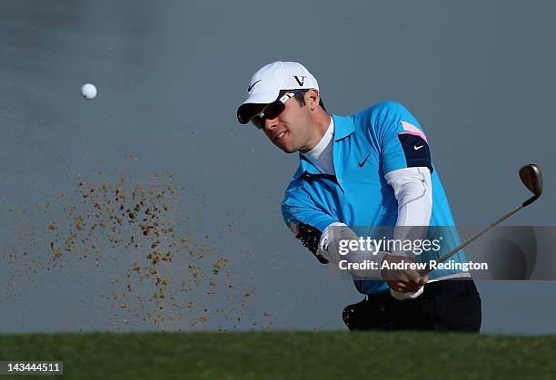 Paul Casey of England in action during the second round of the Ballantine's Championship at Blackstone Golf Club on April 27, 2012 in Icheon, South...