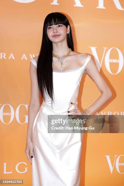 Lisa aka Lalisa Manoban of girl group BLACKPINK attends the 'BULGARI' Aurora Awards on October 18, 2022 in Seoul, South Korea.