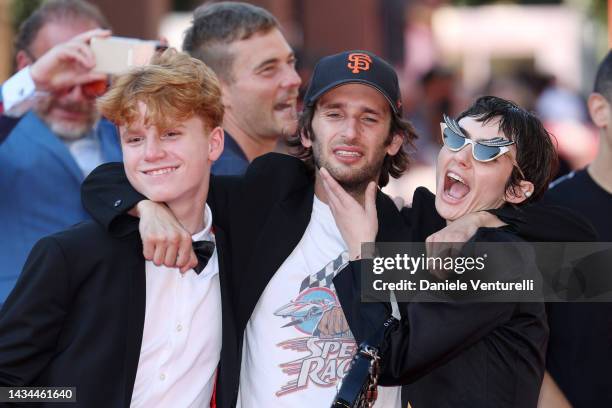 Guest, Hopper Penn and Zoë Bleu Sidel attend the red carpet for "Signs Of Love" at Alice Nella Città during the 17th Rome Film Festival at Auditorium...