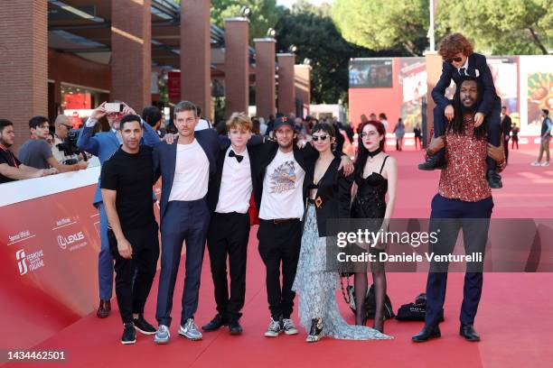 Cast and crew members attend the red carpet for "Signs Of Love" at Alice Nella Città during the 17th Rome Film Festival at Auditorium della...