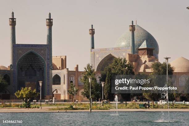 View of the Shah Mosque on Shah Square in the city of Isfahan in the Isfahan Province of Iran in August 1965.