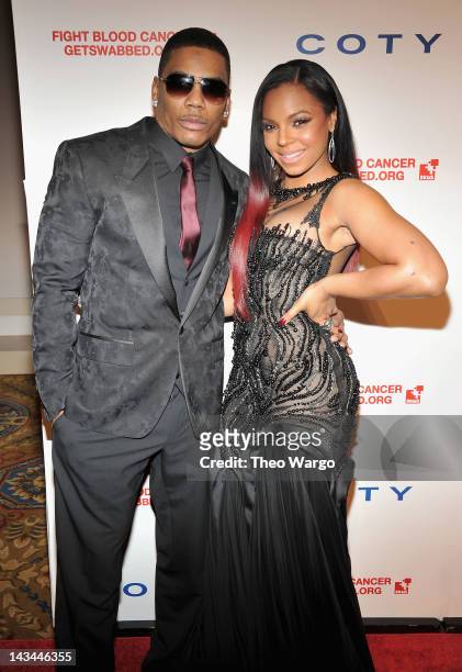 Musicians Nelly and Ashanti attend the 6th annual DKMS Linked Against Blood Cancer gala at Cipriani Wall Street on April 26, 2012 in New York City.