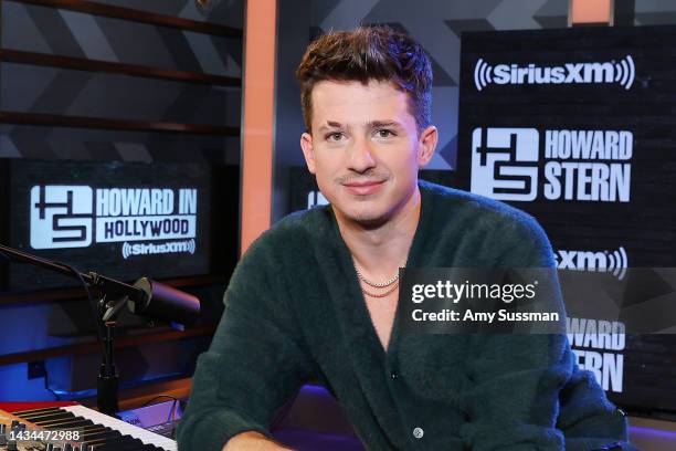 Charlie Puth visits 'The Howard Stern Show' at SiriusXM Studios on October 18, 2022 in Los Angeles, California.