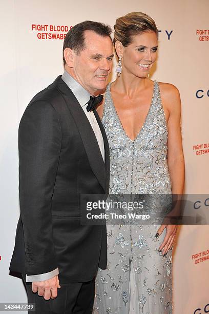 Coty Inc. Chief Executive Officer Bernd Beetz and Heidi Klum attend the 6th annual DKMS Linked Against Blood Cancer gala at Cipriani Wall Street on...