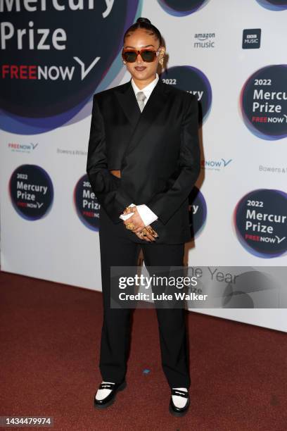 Joy Crookes attends the Mercury Prize: Albums of the Year 2022 at St Paul's Church on October 18, 2022 in London, England.