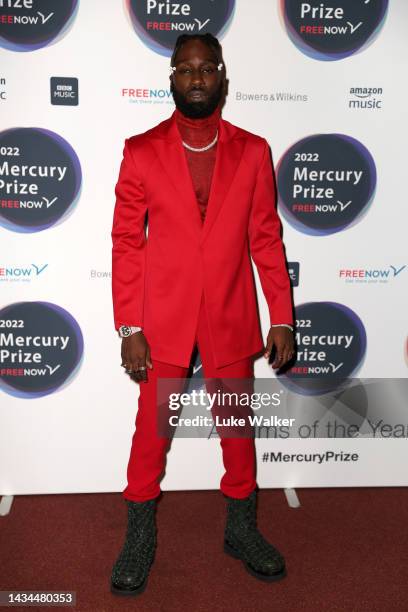 Kojey Radical attends the Mercury Prize: Albums of the Year 2022 at St Paul's Church on October 18, 2022 in London, England.