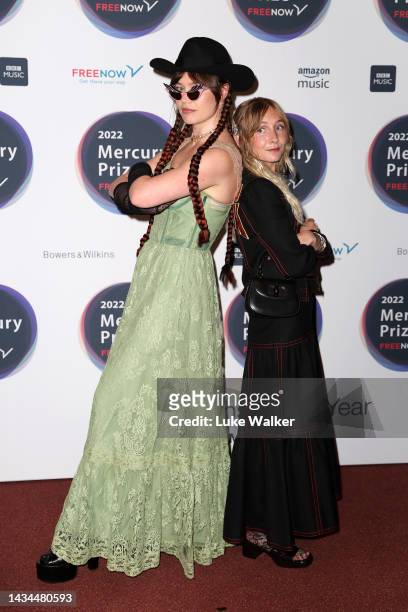 Rhian Teasdale and Hester Chambers of Wet Leg attend the Mercury Prize: Albums of the Year 2022 at St Paul's Church on October 18, 2022 in London,...