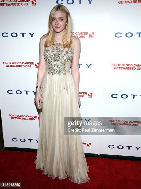 Dakota Fanning attends the 6th annual DKMS Linked Against Blood Cancer gala at Cipriani Wall Street on April 26, 2012 in New York City.