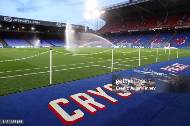 General view inside the stadium prior to the Premier League match between Crystal Palace and Wolverhampton Wanderers at Selhurst Park on October 18,...