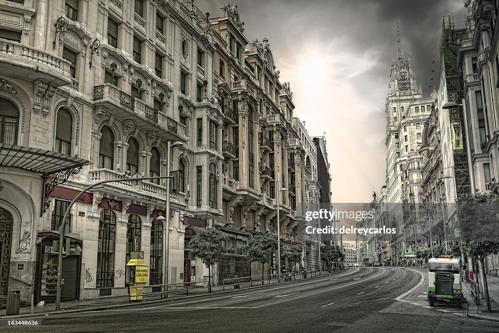 Empty street in Madrid