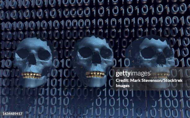 a deadly computer virus spreading through cyberspace - unknown number stock illustrations