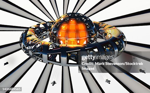 A highly advanced civilization building a dyson sphere A highly advanced civilization building a dyson sphere