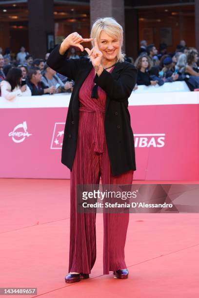 Cinzia Bomoll attends the red carpet for "La California" during the 17th Rome Film Festival at Auditorium Parco Della Musica on October 18, 2022 in...