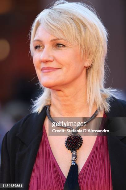 Cinzia Bomoll attends the red carpet for "La California" during the 17th Rome Film Festival at Auditorium Parco Della Musica on October 18, 2022 in...