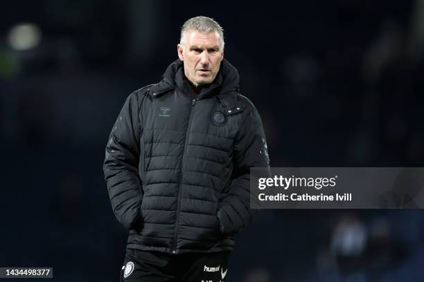 Nigel Pearson, Manager of Bristol City looks on prior to the Sky Bet Championship between West Bromwich Albion and Bristol City at The Hawthorns on...