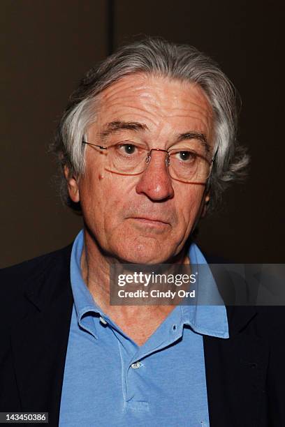 Tribeca Film Festival co-founder Robert De Niro attends the 2012 TFF Awards during the 2012 Tribeca Film Festival at the Conrad Hotel on April 26,...