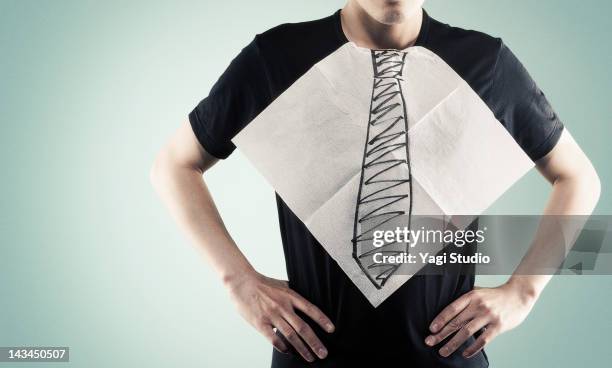 the paper napkin that a necktie was drawn - rådig bildbanksfoton och bilder