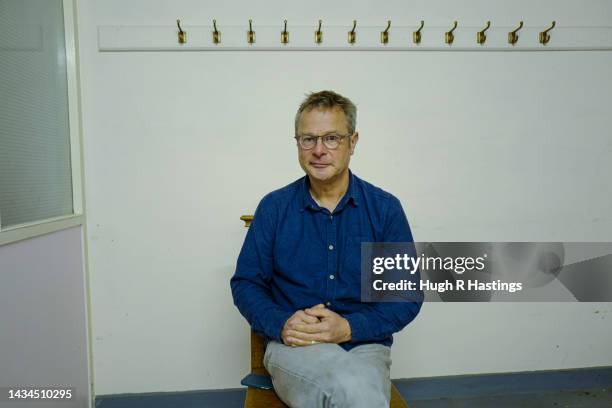 British chef Hugh Fearnley-Whittingstall in the Green Room of the Solskinn Church venue before going on stage to speak at the Falmouth Book Festival...