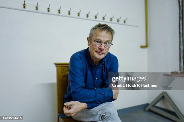 British chef Hugh Fearnley-Whittingstall in the Green Room of the Solskinn Church venue before going on stage to speak at the Falmouth Book Festival...