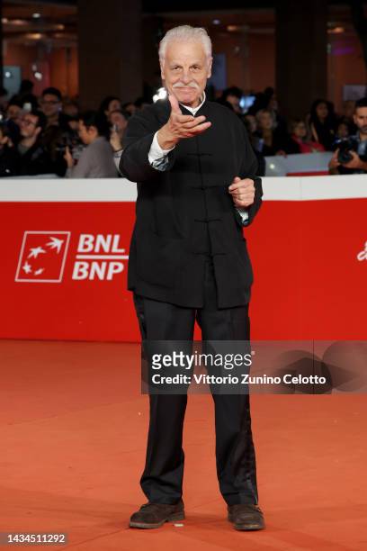 Director Michele Placido attends the red carpet for "L'Ombra Di Caravaggio" during the 17th Rome Film Festival at Auditorium Parco Della Musica on...