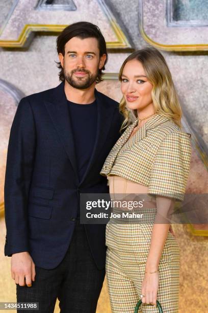 Jack Whitehall and Roxy Horner attend the UK Premiere of "Black Adam" at Cineworld Leicester Square on October 18, 2022 in London, England.