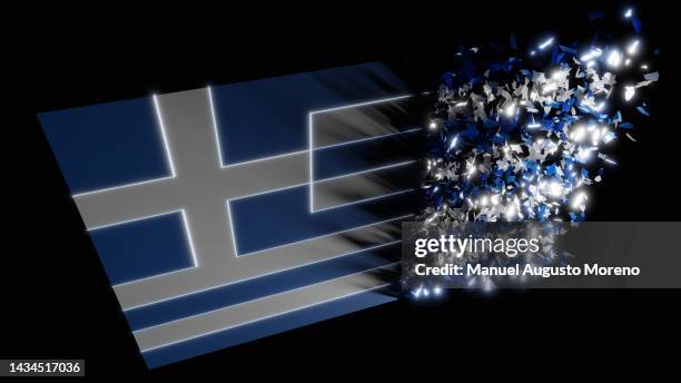 vanishing flag of greece - eurozone debt crisis stock pictures, royalty-free photos & images