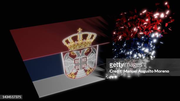 vanishing flag of serbia - serbian flag stock pictures, royalty-free photos & images