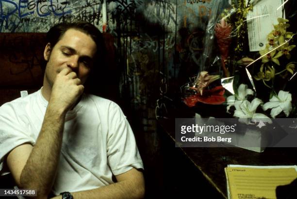 Lead singer Gordon Downie , of the Canadian rock group The Tragically Hip, pose for a portrait in New York, New York in February 1992.