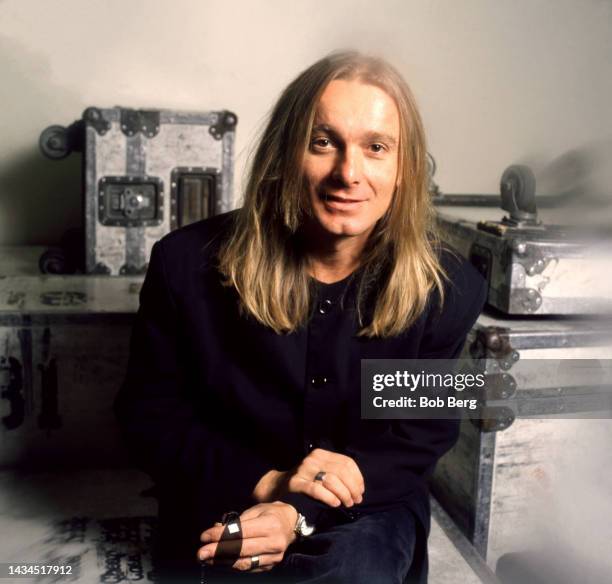 American singer, songwriter and rhythm guitarist Robin Zander, lead singer of American rock band Cheap Trick, poses for a portrait in New York, New...