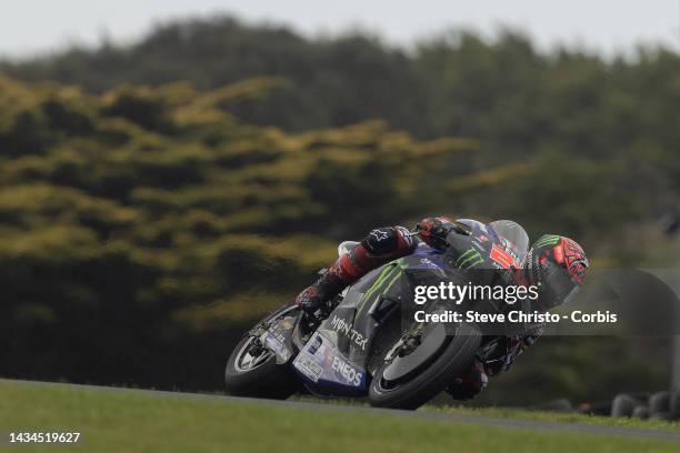 Fabio Quartararo of France and Monster Energy Yamaha MotoGP during the MotoGP of Australia at Phillip Island Grand Prix Circuit on October 16, 2022...