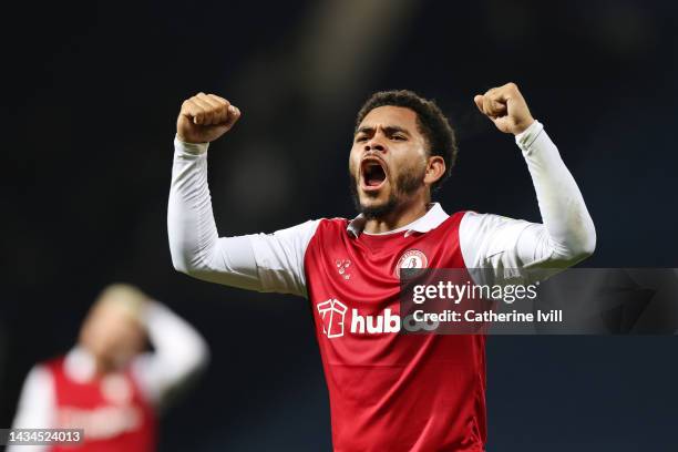 Jay Dasilva of Bristol City celebrates after their sides victory during the Sky Bet Championship between West Bromwich Albion and Bristol City at The...