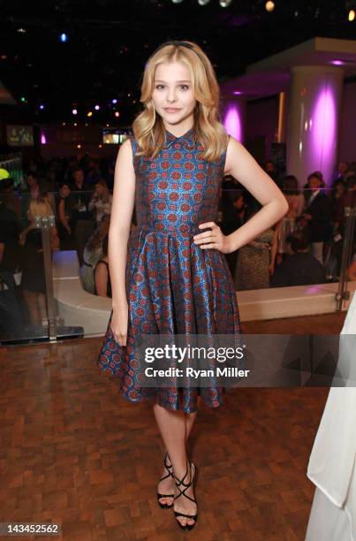 Actress Chloe Grace Moretz, recipient of the Female Star of Tomorrow Award, attends the CinemaCon awards ceremony at the Pure Nightclub at Caesars...