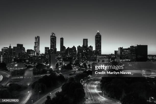noir city view of atlanta - "marilyn nieves" stock pictures, royalty-free photos & images
