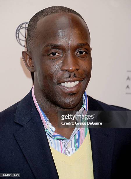 Actor Michael Kenneth Williams arrives at An Evening With "Boardwalk Empire" at Leonard H. Goldenson Theatre on April 26, 2012 in North Hollywood,...