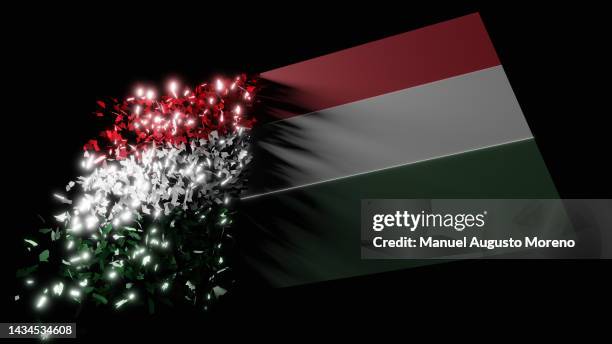 vanishing flag of hungary - rebel flag backgrounds stock pictures, royalty-free photos & images