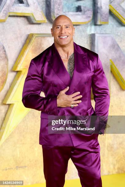 Dwayne Johnson attends the UK Premiere of "Black Adam" at Cineworld Leicester Square on October 18, 2022 in London, England.