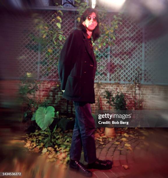 American singer, songwriter, musician and record producer Ric Ocasek , former front man of American rock band The Cars, poses for a portrait in New...