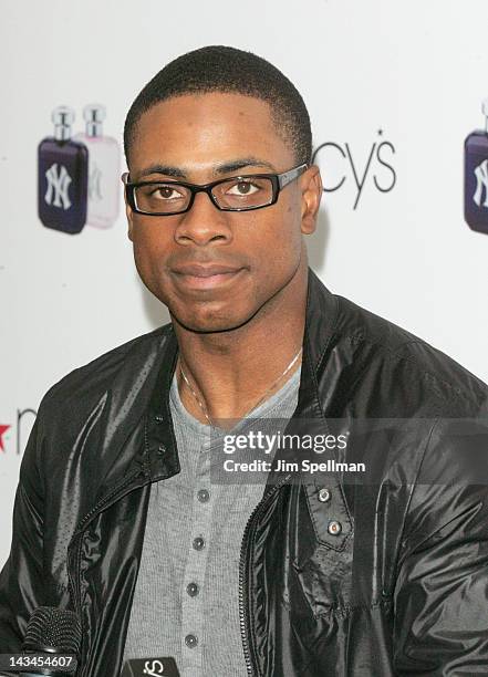 Curtis Granderson attends The New York Yankees Fragrance launch at Macy's Herald Square on April 26, 2012 in New York City.