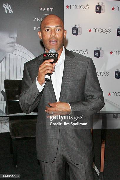 Mariano Rivera attends The New York Yankees Fragrance launch at Macy's Herald Square on April 26, 2012 in New York City.