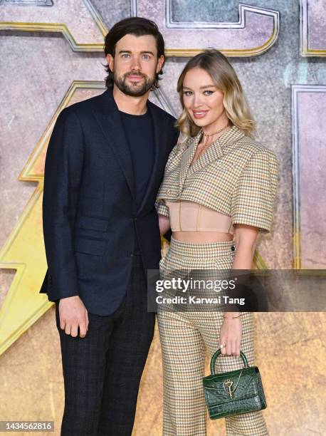 Jack Whitehall and Roxy Horner attend the UK Premiere of "Black Adam" at Cineworld Leicester Square on October 18, 2022 in London, England.