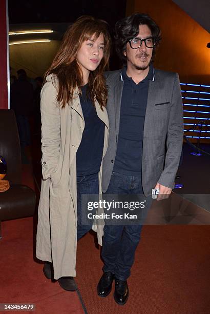 Mylene Jampanoi and director Arnaud Lemort attend the 'Depression Et Des Potes' - Paris Photocall at UGC Cine Cite des Halles on April 26, 2012 in...